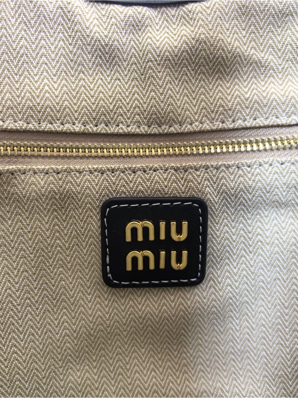 Miu Miu Black Leather Shoulder Tote with Logo Stitching - Picture 8 of 9